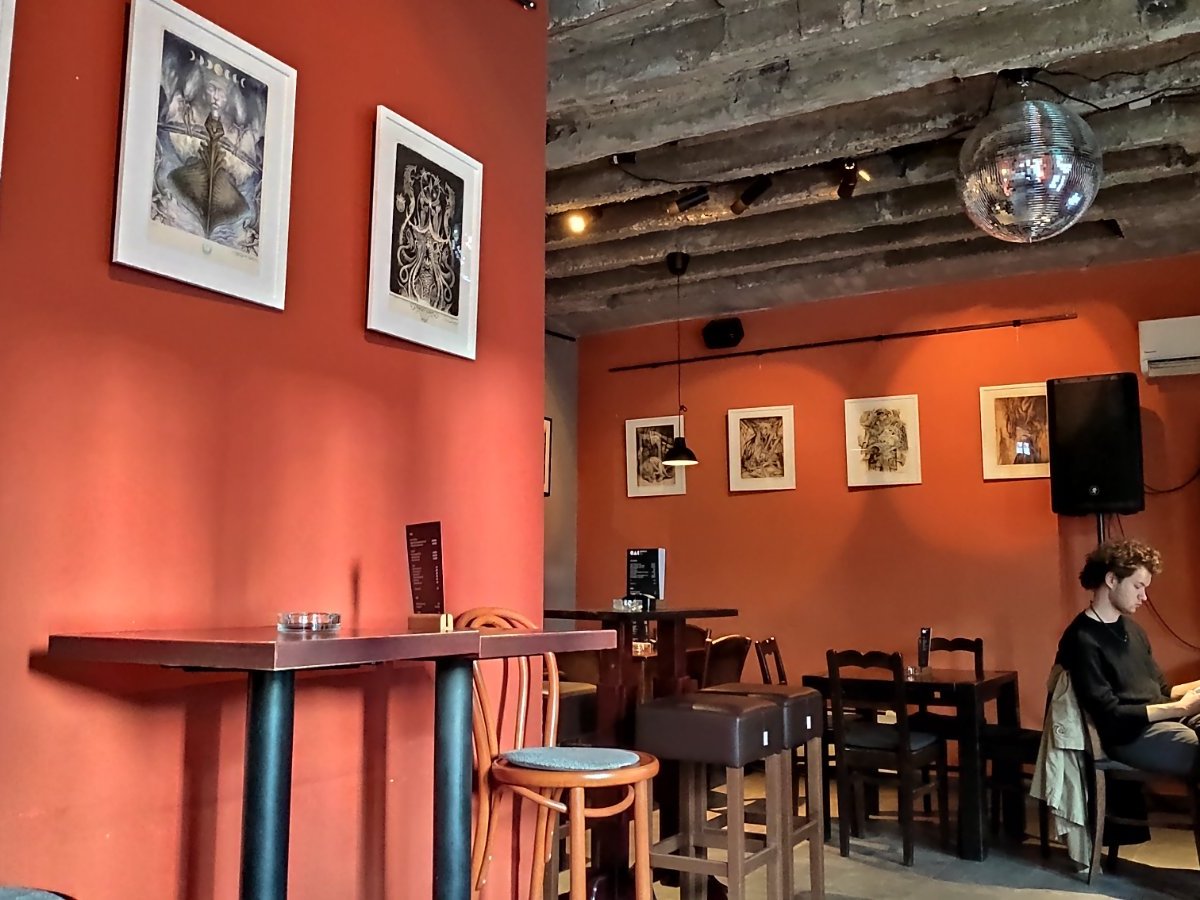 Interior of Ordinacija Art Cafe, specialty coffee shop in Novi Sad