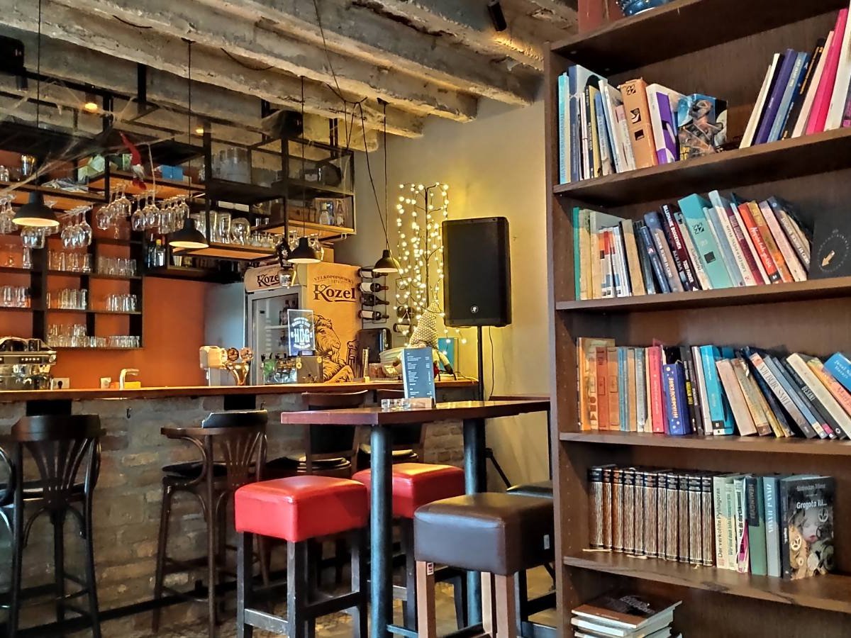 Interior of Ordinacija Art Cafe, specialty coffee shop in Novi Sad