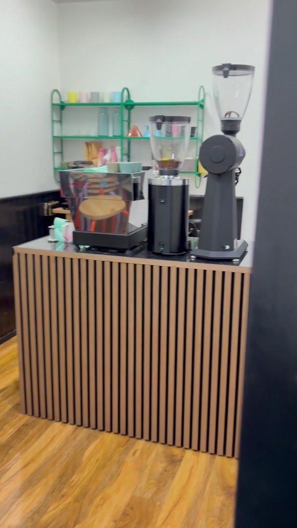 Interior of Mukafe Studio, specialty coffee shop in Manchester