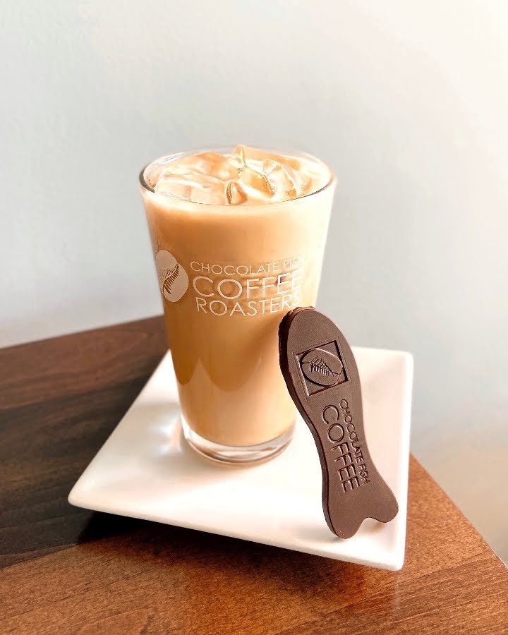Coffee at Chocolate Fish Coffee Roasters, specialty coffee shop in Sacramento