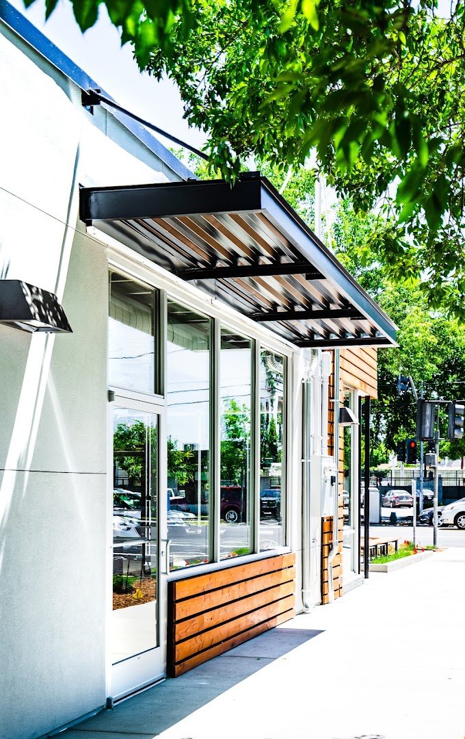 Storefront of Chocolate Fish Coffee Roasters, specialty coffee shop in Sacramento