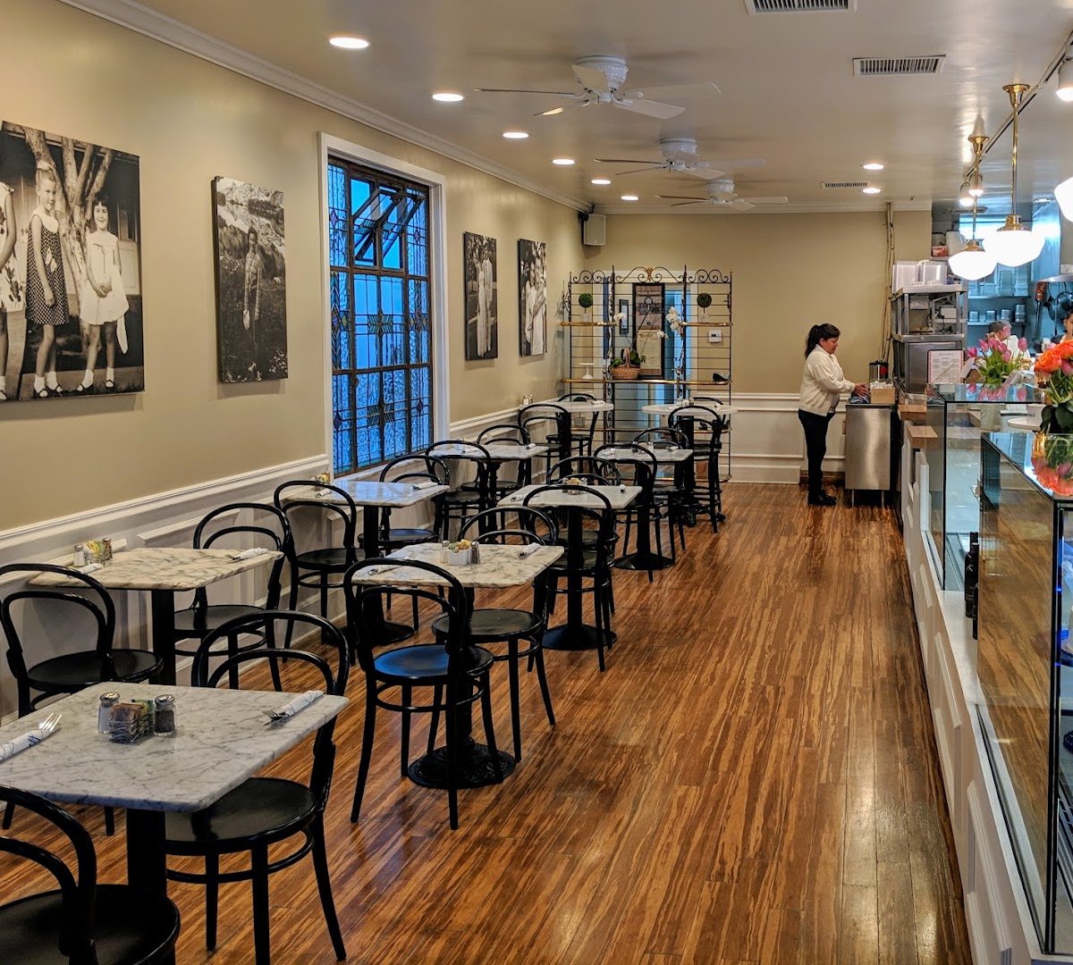 Interior of Jeannine's Restaurant & Bakery, specialty coffee shop in Santa Barbara