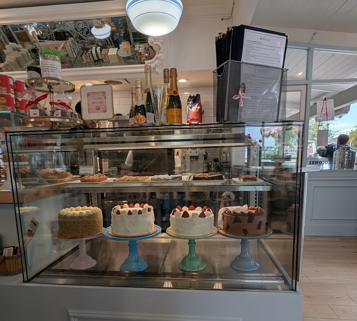 Interior of Jeannine's Restaurant & Bakery, specialty coffee shop in Santa Barbara