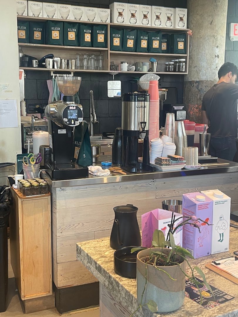 Interior of Elixr Coffee Roasters, specialty coffee shop in Philadelphia
