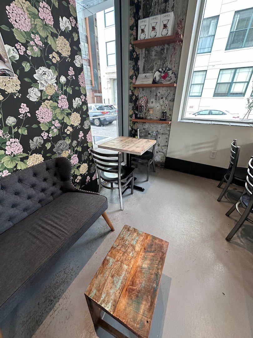 Interior of Elixr Coffee Roasters, specialty coffee shop in Philadelphia