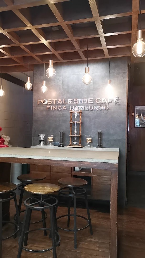 Interior of Postales de Café, specialty coffee shop in Mexico City