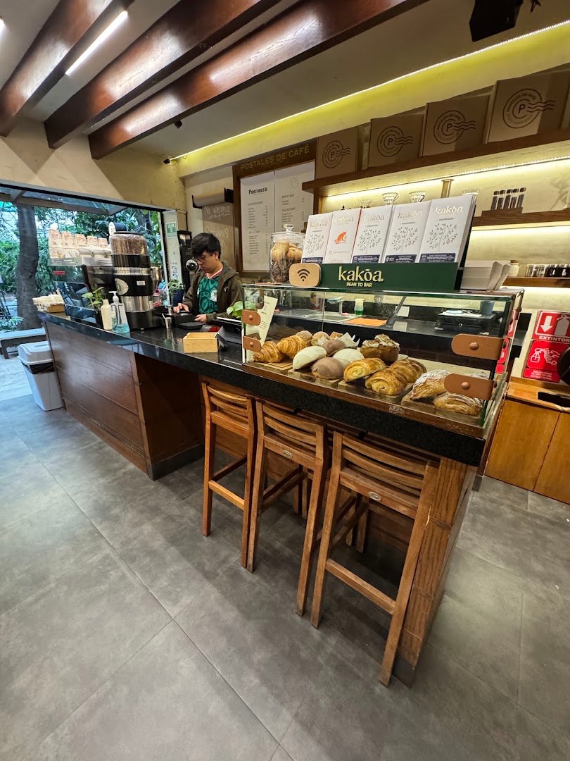 Interior of Postales de Café, specialty coffee shop in Mexico City