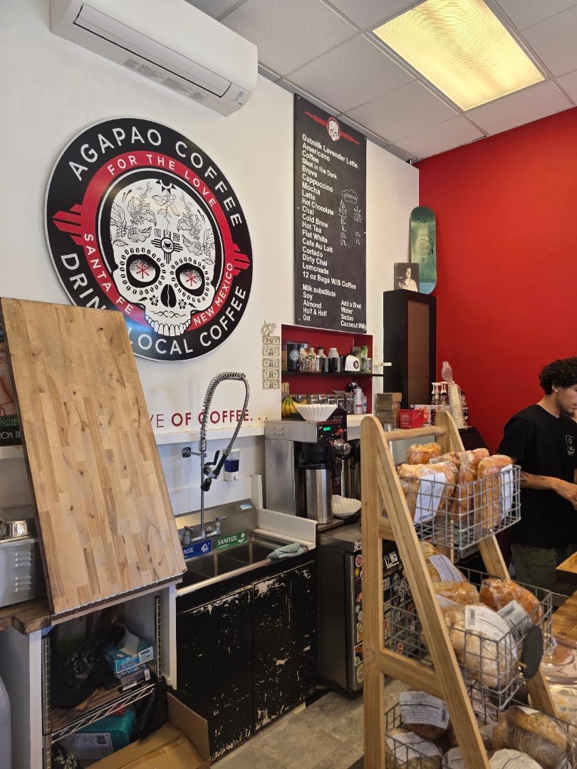 Interior of The Mud Hut by Agapao Coffee, specialty coffee shop in Santa Fe