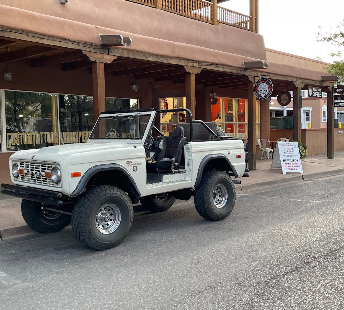 Storefront of The Mud Hut by Agapao Coffee, specialty coffee shop in Santa Fe