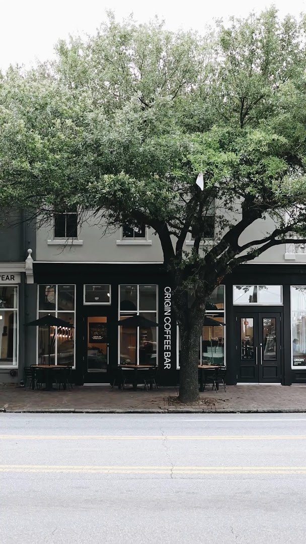 Storefront of Origin Coffee Bar, specialty coffee shop in Savannah