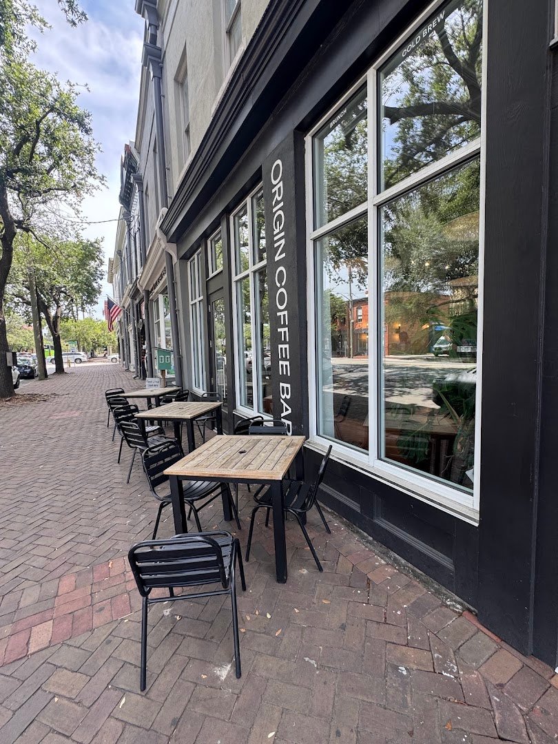 Storefront of Origin Coffee Bar, specialty coffee shop in Savannah