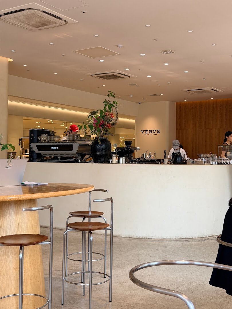 Interior of VERVE COFFEE ROASTERS, specialty coffee shop in Tokyo