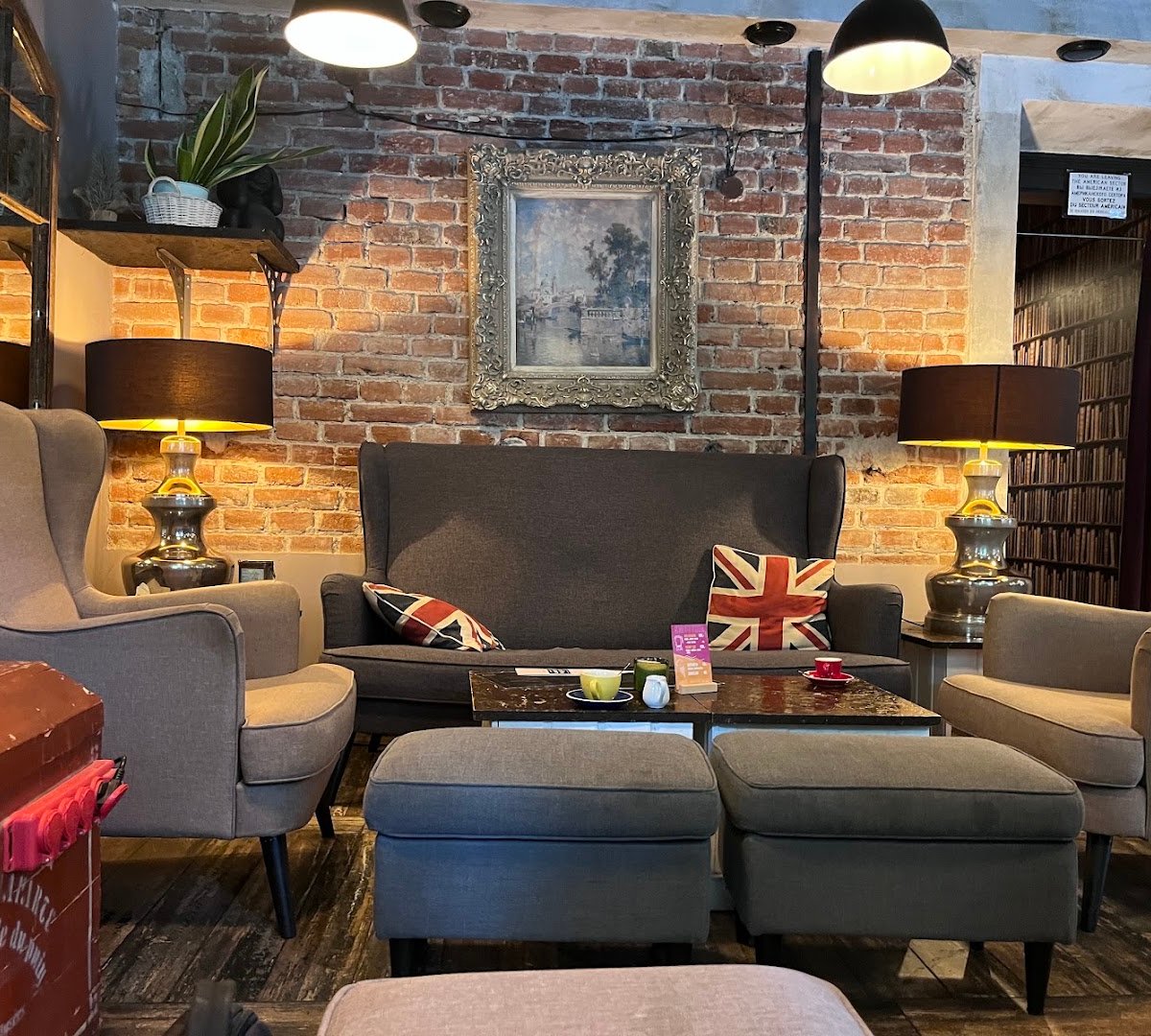 Interior of coffee corner bakery, specialty coffee shop in Prague