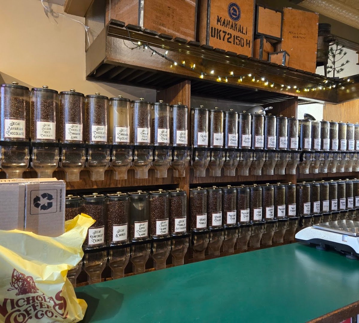 Interior of Nicholas Coffee & Tea Co., specialty coffee shop in Pittsburgh