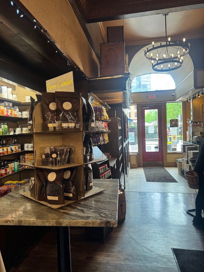 Interior of Nicholas Coffee & Tea Co., specialty coffee shop in Pittsburgh
