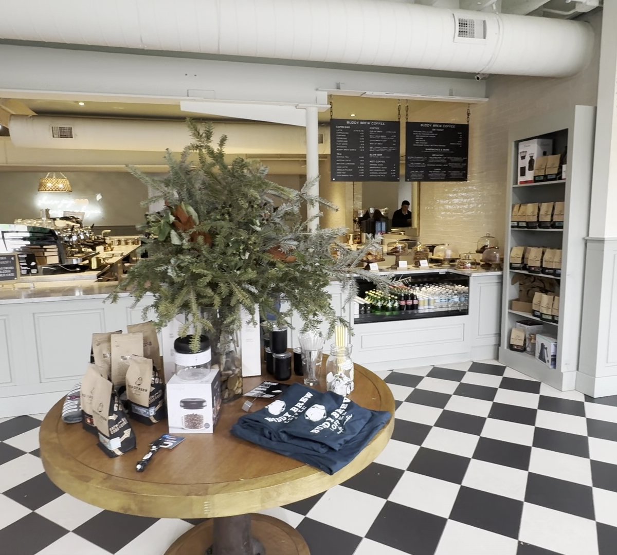Interior of Buddy Brew Coffee, specialty coffee shop in Tampa-St. Petersburg