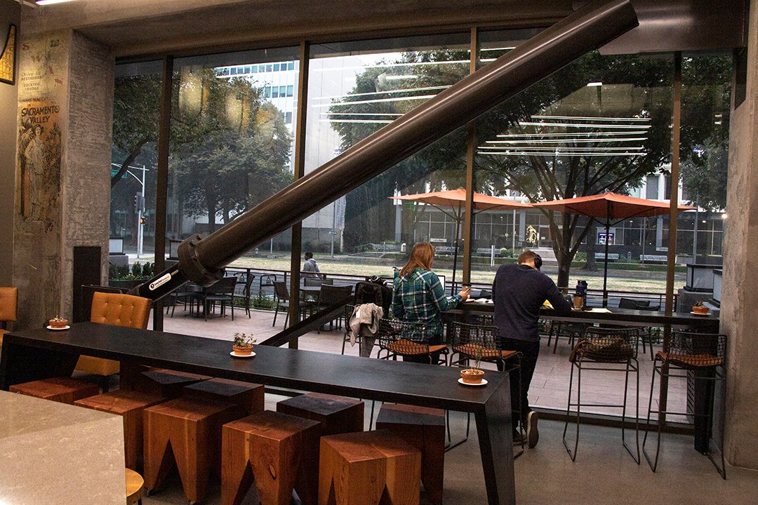 Interior of Old Soul Co. Capitol Mall, specialty coffee shop in Sacramento