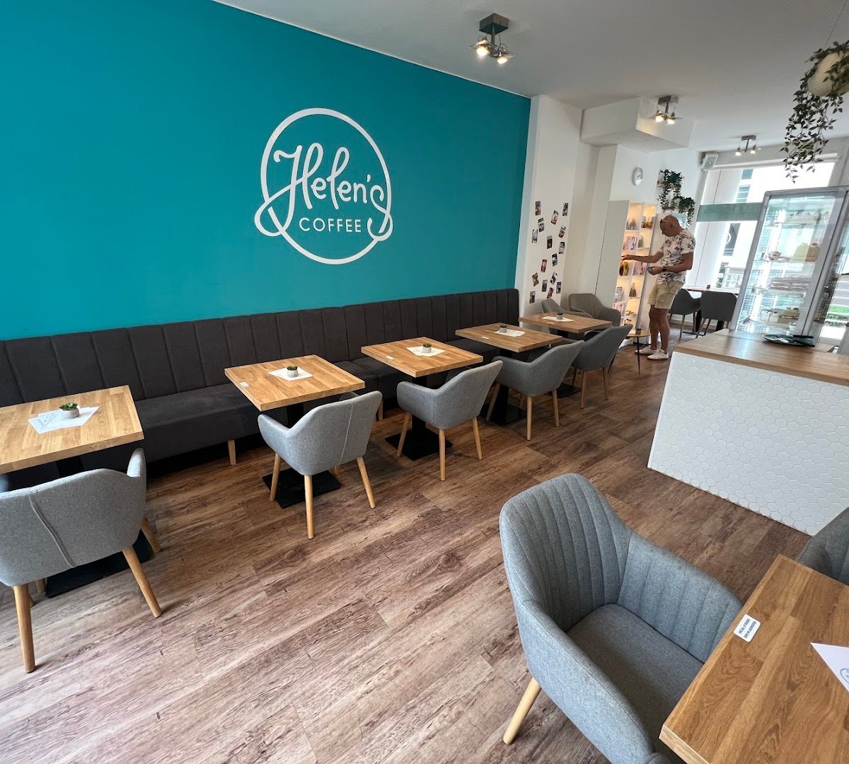 Interior of Helen's coffee Hůrka, specialty coffee shop in Prague