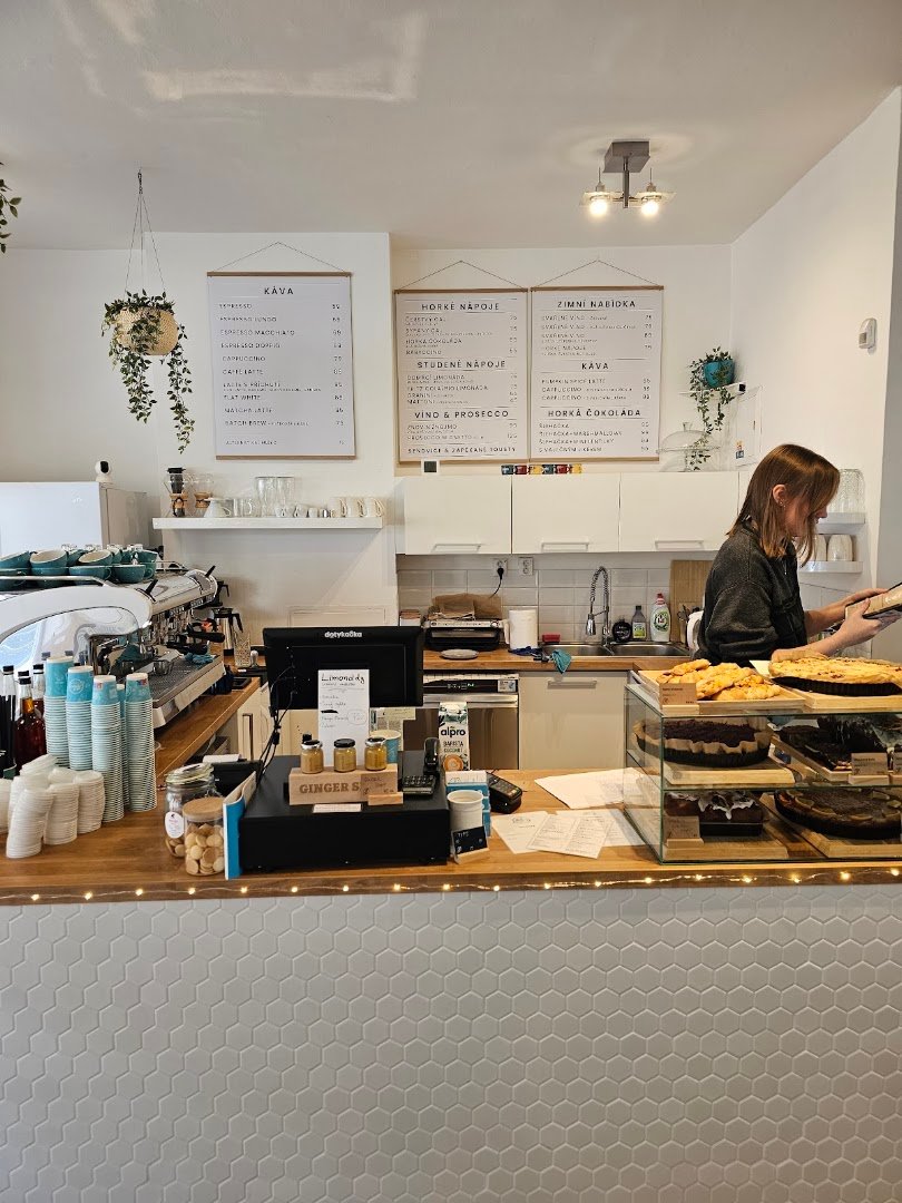 Interior of Helen's coffee Hůrka, specialty coffee shop in Prague
