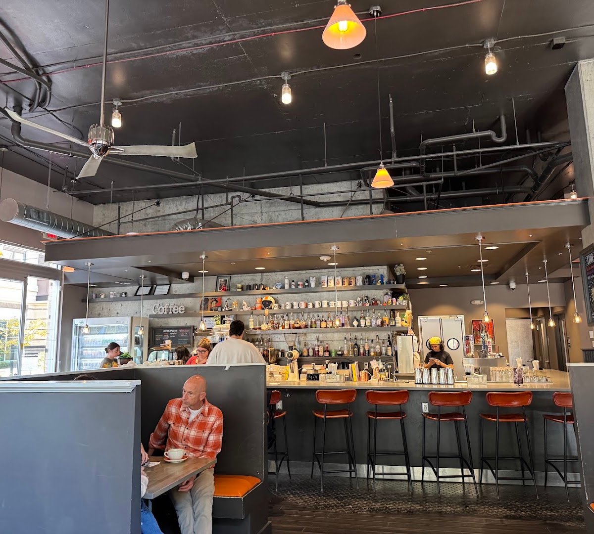Interior of Sir Walter Coffee, specialty coffee shop in Raleigh-Durham