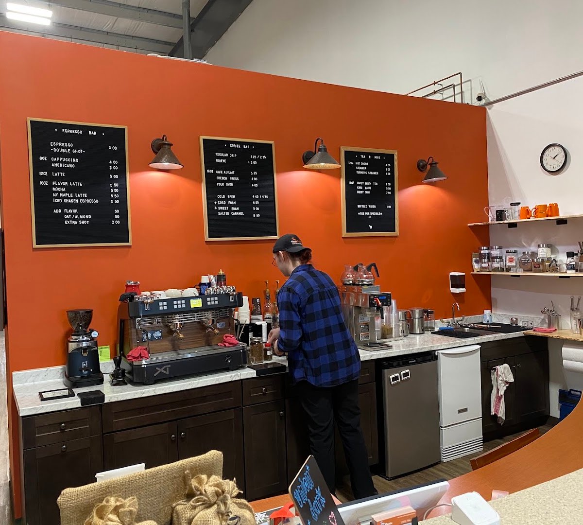 Interior of Union Place Coffee Roasters, specialty coffee shop in Rochester
