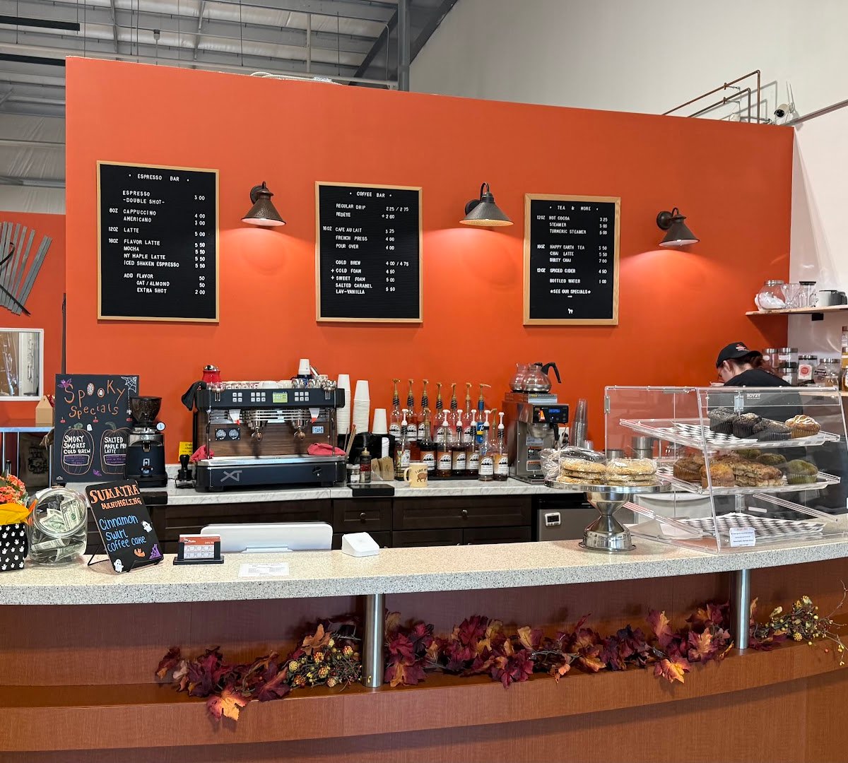 Interior of Union Place Coffee Roasters, specialty coffee shop in Rochester