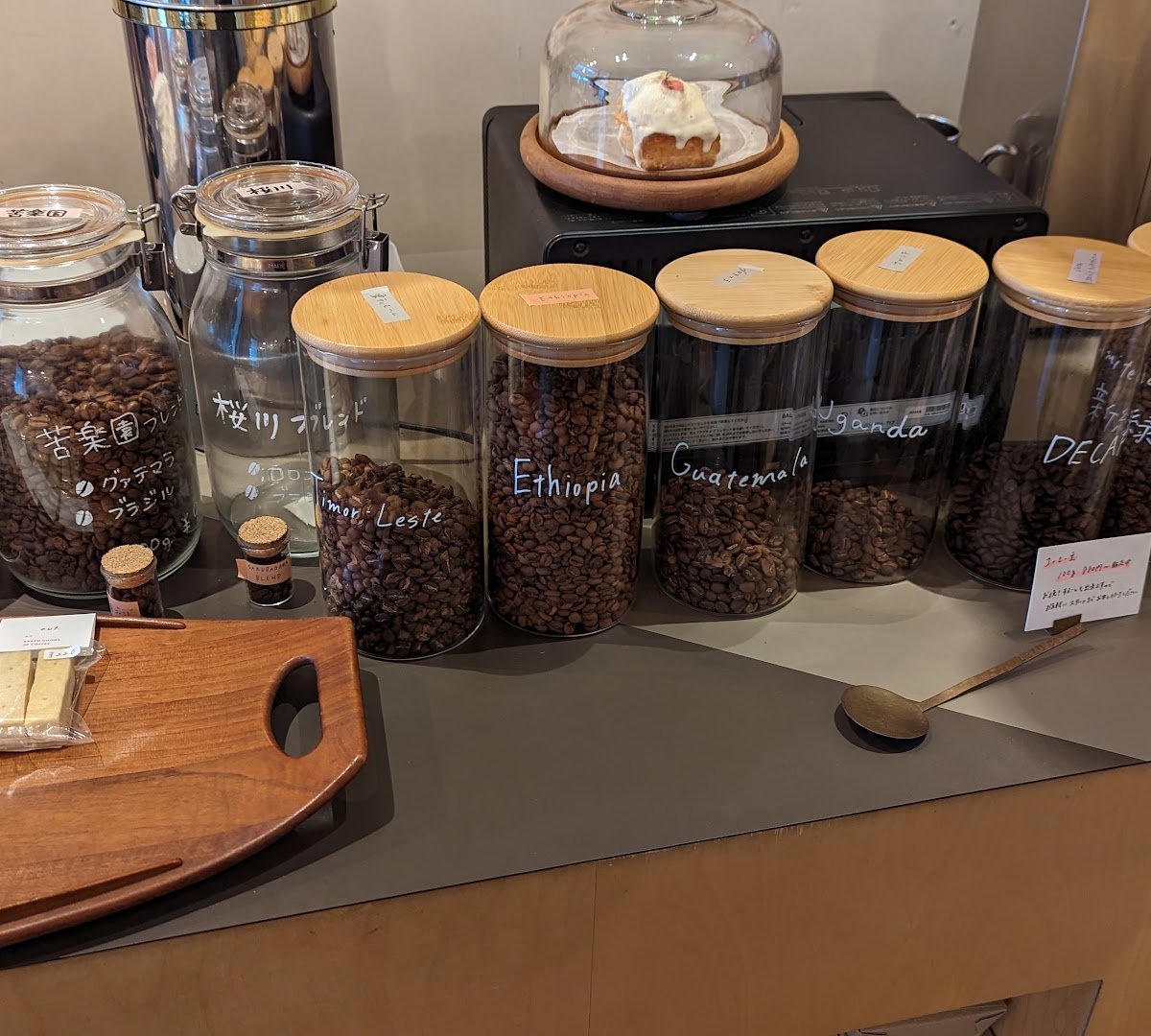 Interior of LEAD COFFEE, specialty coffee shop in Osaka