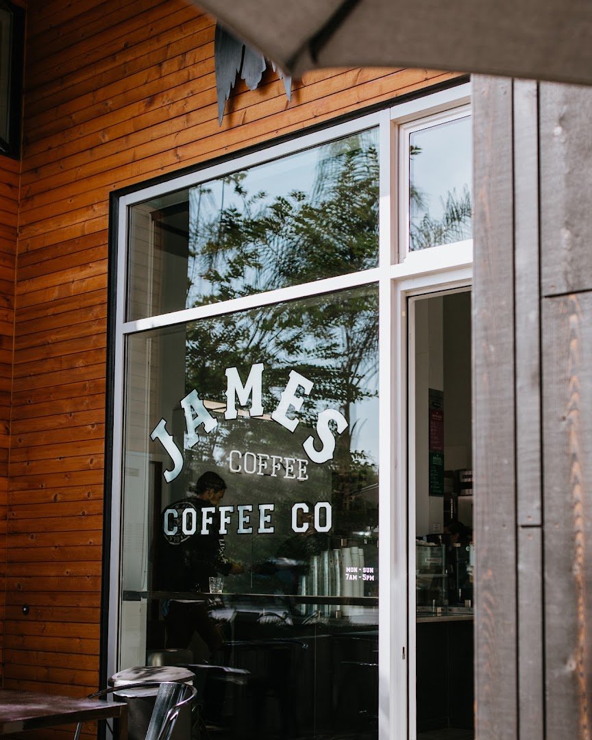 Storefront of James Coffee Co., specialty coffee shop in San Diego