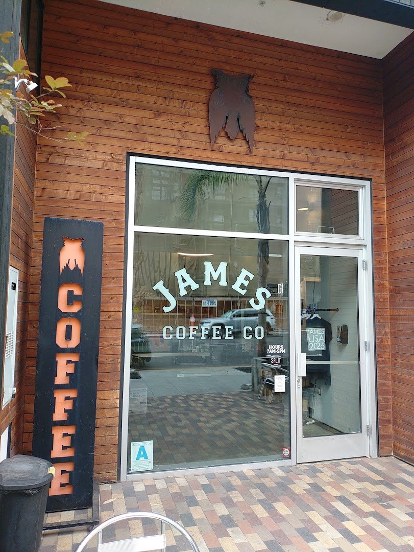 Storefront of James Coffee Co., specialty coffee shop in San Diego
