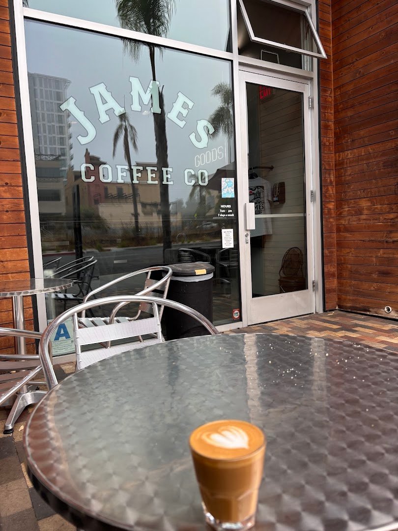 Storefront of James Coffee Co., specialty coffee shop in San Diego