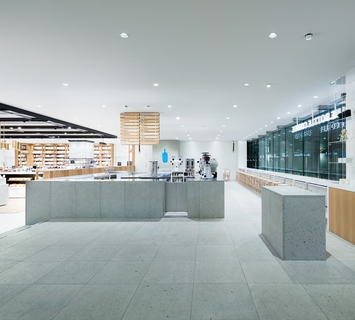 Interior of Blue Bottle Coffee - Shinagawa Cafe, specialty coffee shop in Tokyo