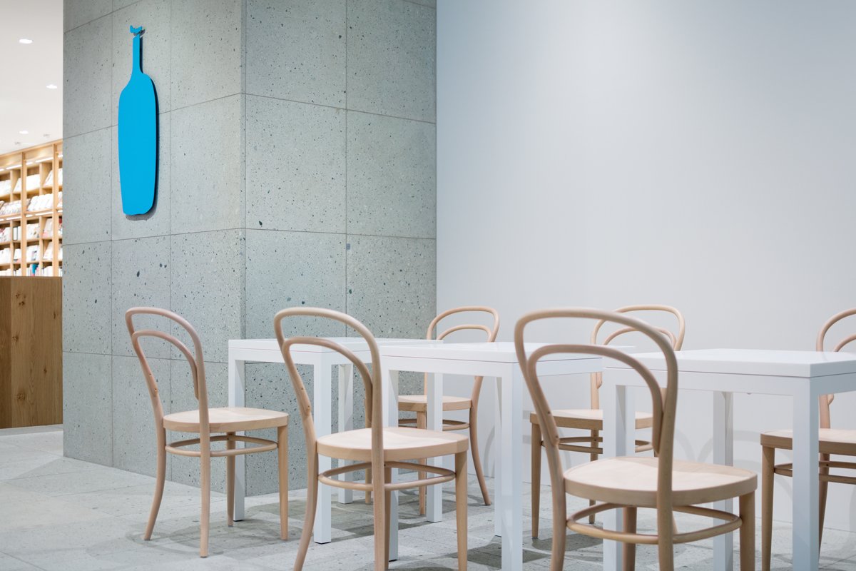 Interior of Blue Bottle Coffee - Shinagawa Cafe, specialty coffee shop in Tokyo