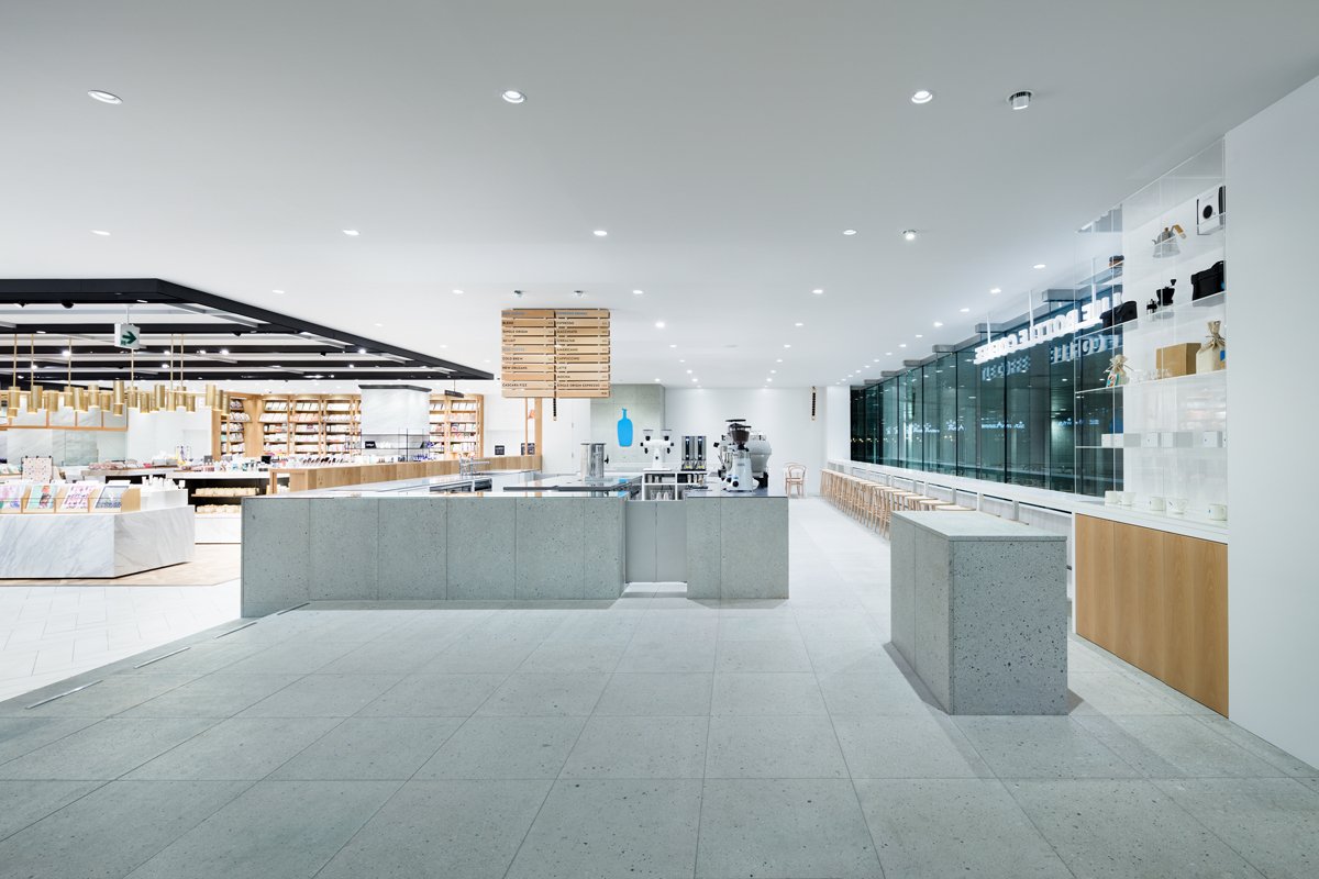 Interior of Blue Bottle Coffee - Shinagawa Cafe, specialty coffee shop in Tokyo
