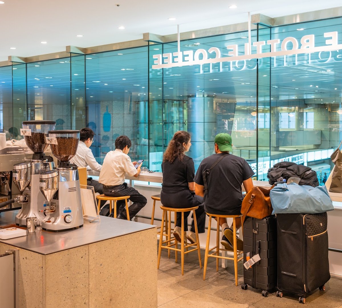Interior of Blue Bottle Coffee - Shinagawa Cafe, specialty coffee shop in Tokyo