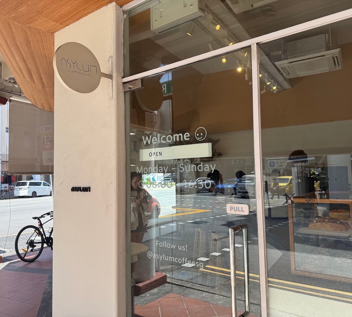 Storefront of Asylum Coffeehouse, specialty coffee shop in Singapore