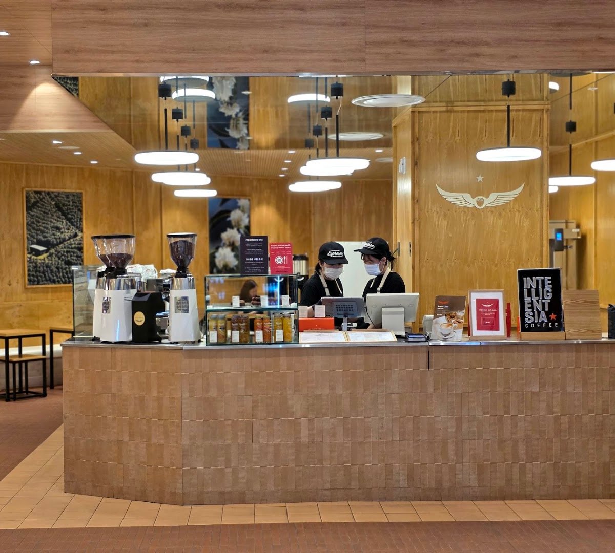 Interior of Intelligentsia Coffee Myeongdong Coffebar, specialty coffee shop in Seoul