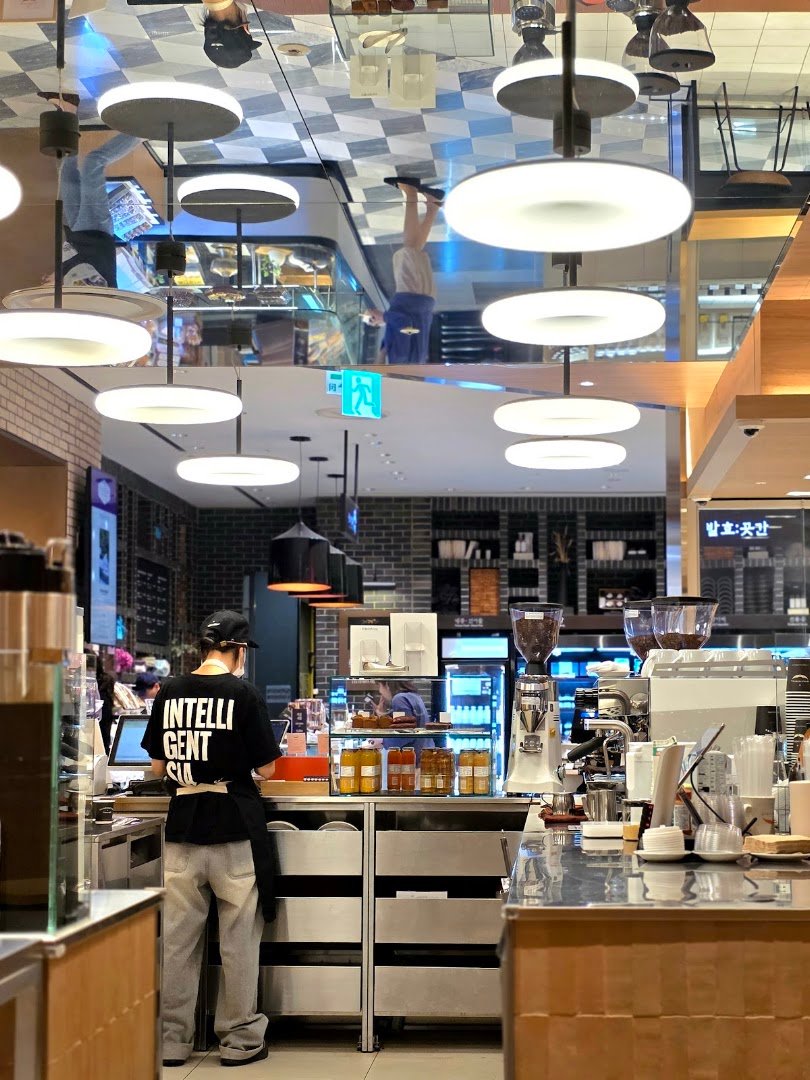 Interior of Intelligentsia Coffee Myeongdong Coffebar, specialty coffee shop in Seoul