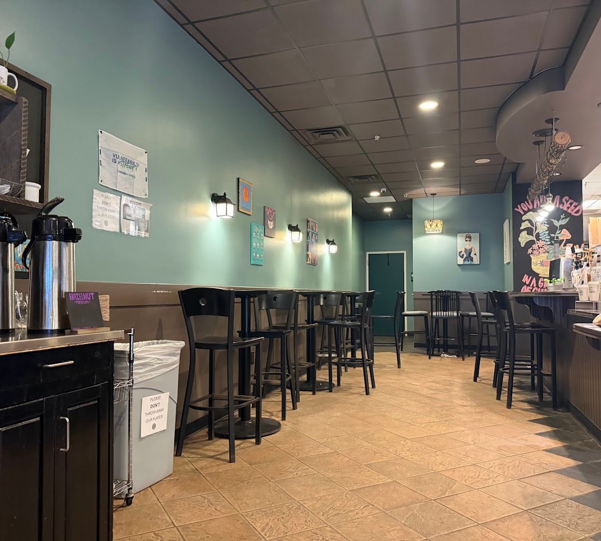 Interior of Lulu's Coffee & Bakehouse, specialty coffee shop in Indianapolis