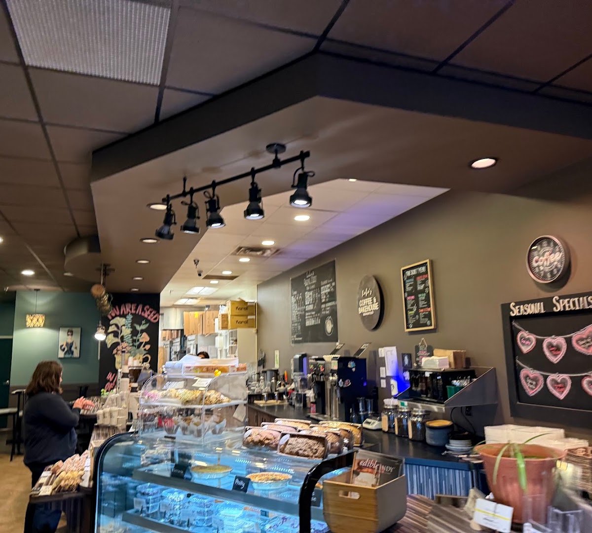 Interior of Lulu's Coffee & Bakehouse, specialty coffee shop in Indianapolis