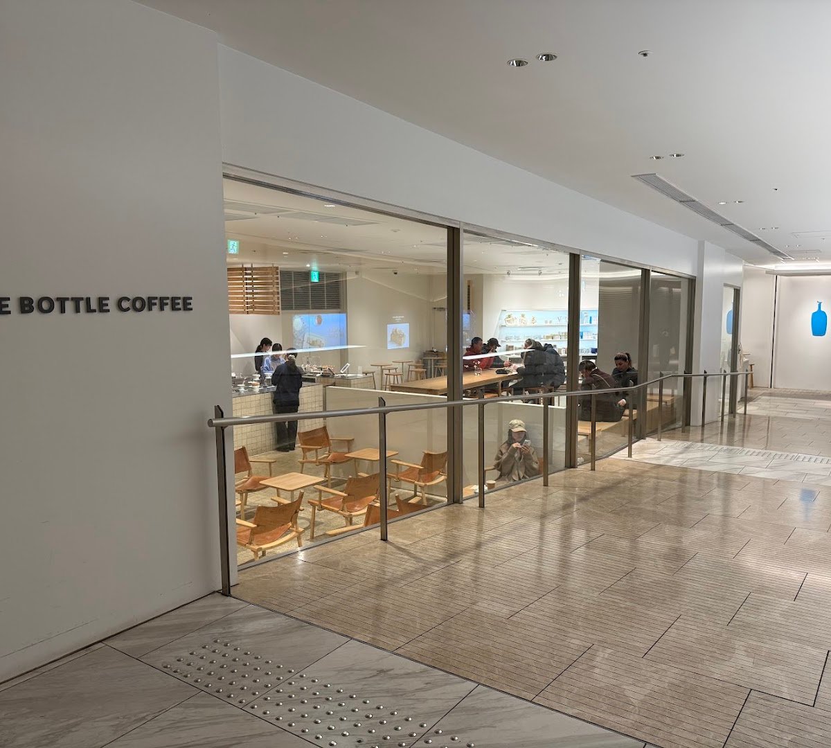 Storefront of Blue Bottle Coffee Ginza Cafe, specialty coffee shop in Tokyo