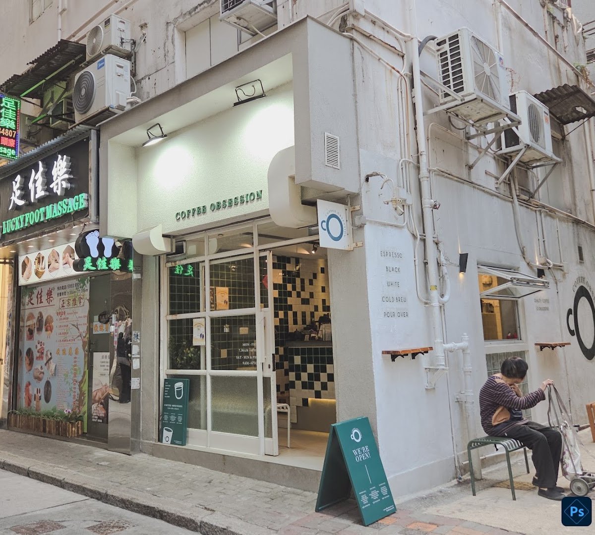 Storefront of Coffee Obsession, specialty coffee shop in Hong Kong