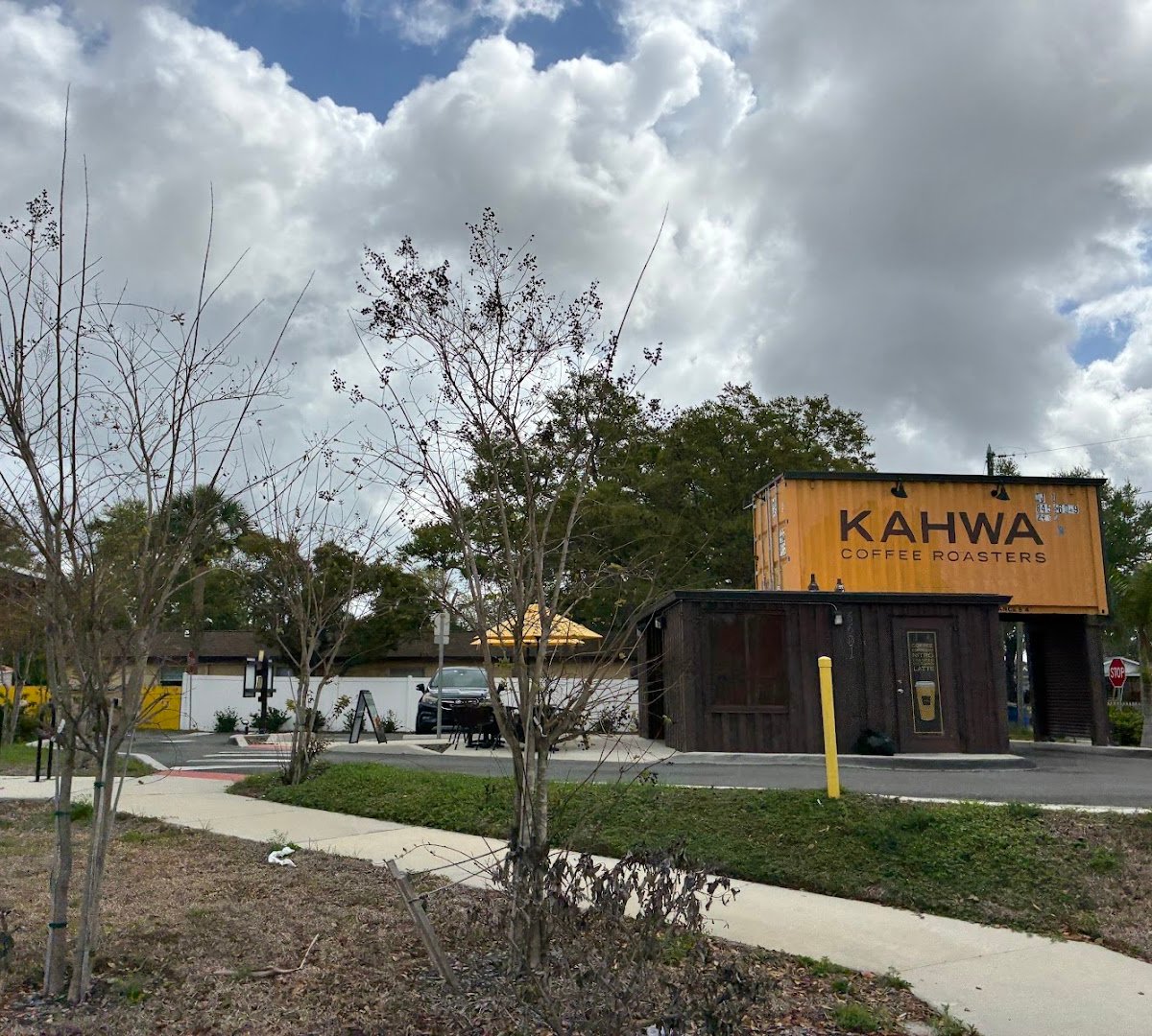 Storefront of Kahwa Coffee, specialty coffee shop in Tampa-St. Petersburg