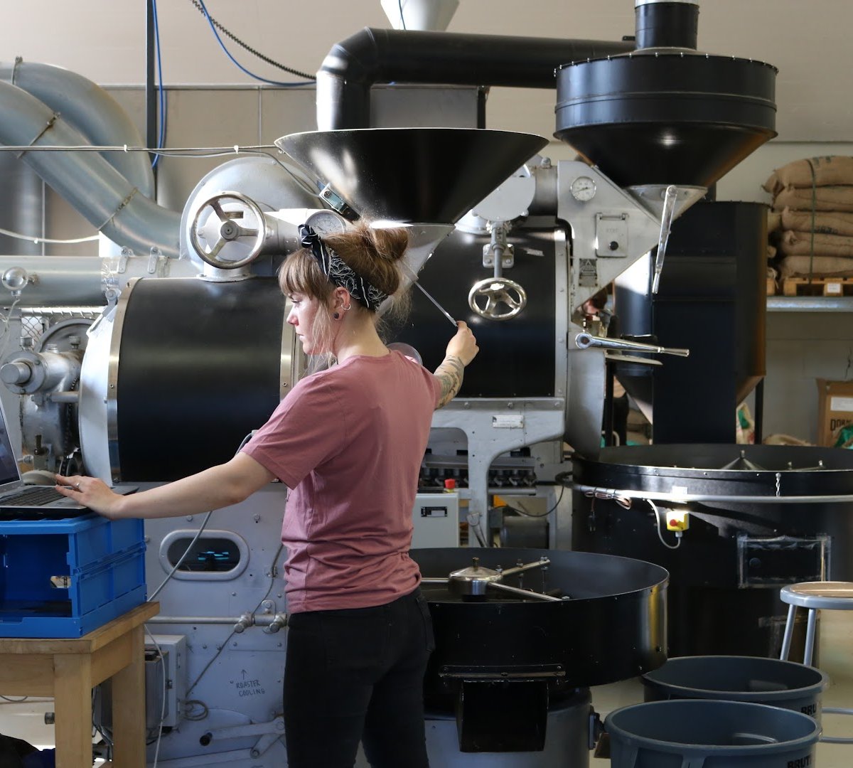 Interior of Kaffa AS, specialty coffee shop in Oslo