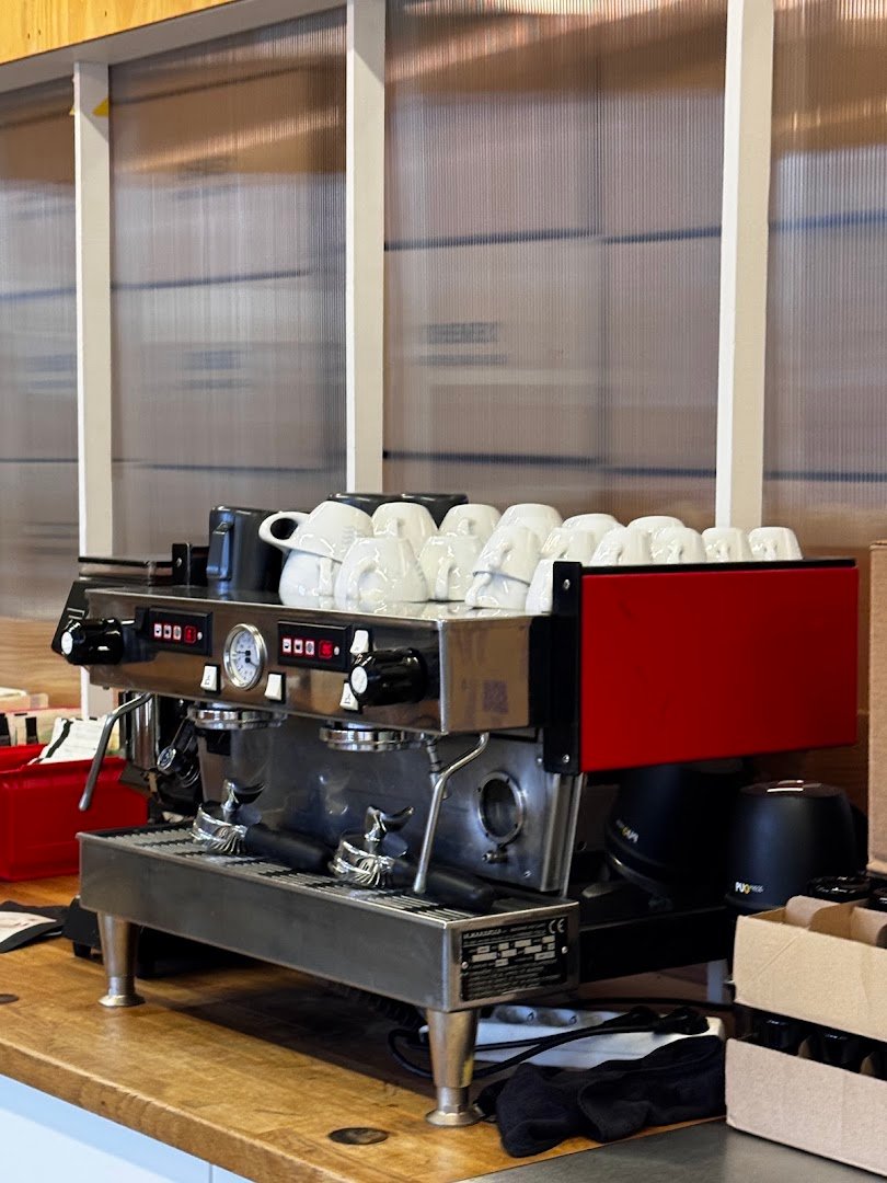 Interior of Kaffa AS, specialty coffee shop in Oslo