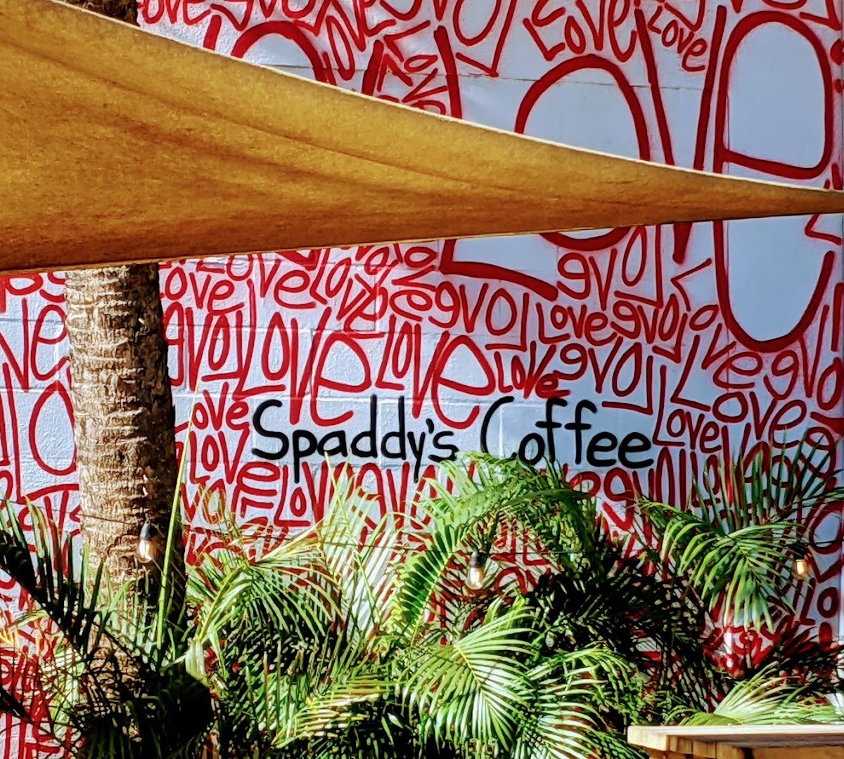Storefront of Spaddy's Coffee Co., specialty coffee shop in Tampa-St. Petersburg
