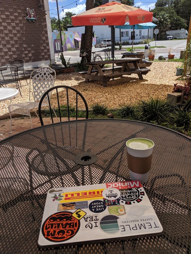 Storefront of Spaddy's Coffee Co., specialty coffee shop in Tampa-St. Petersburg