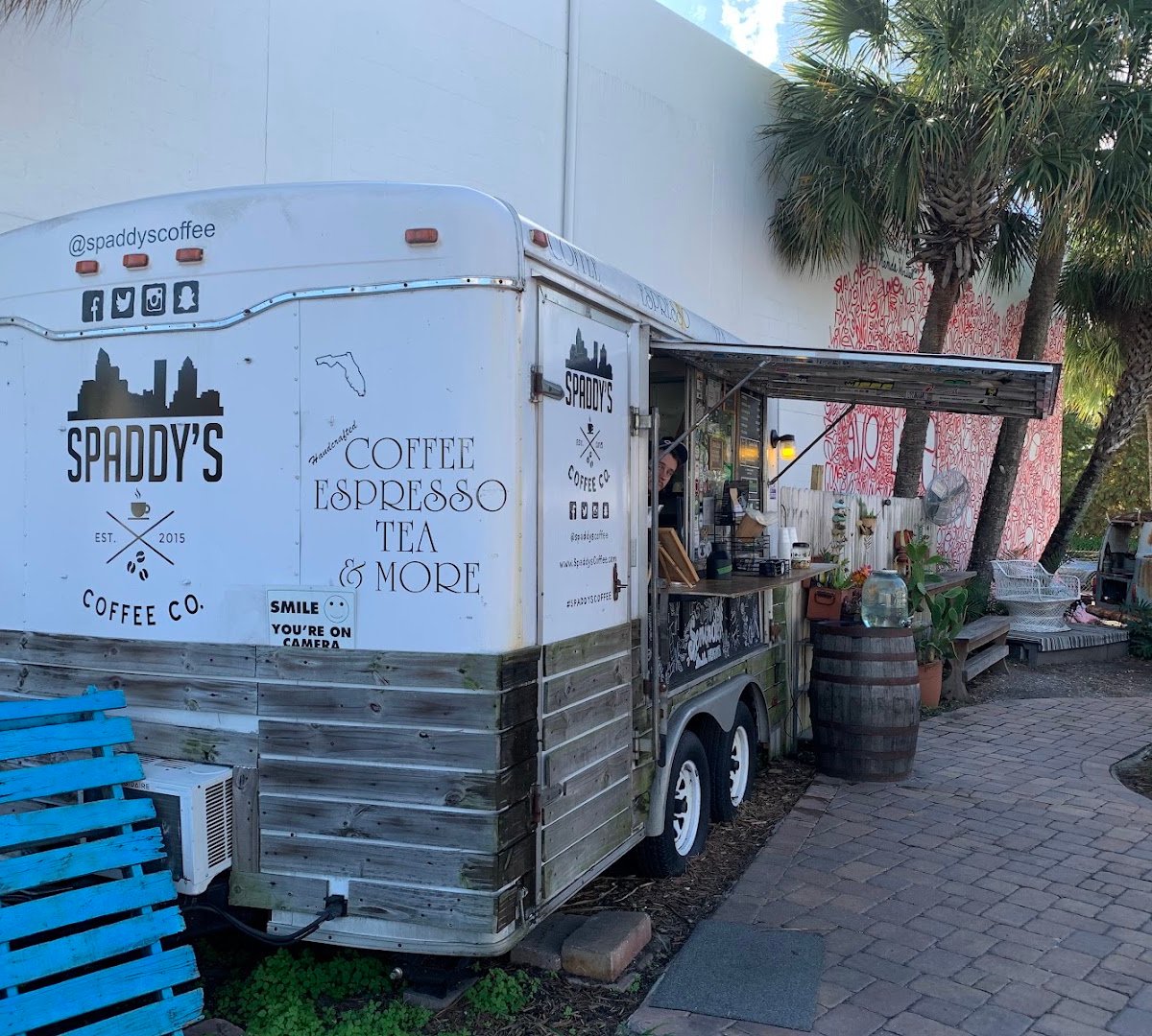 Storefront of Spaddy's Coffee Co., specialty coffee shop in Tampa-St. Petersburg