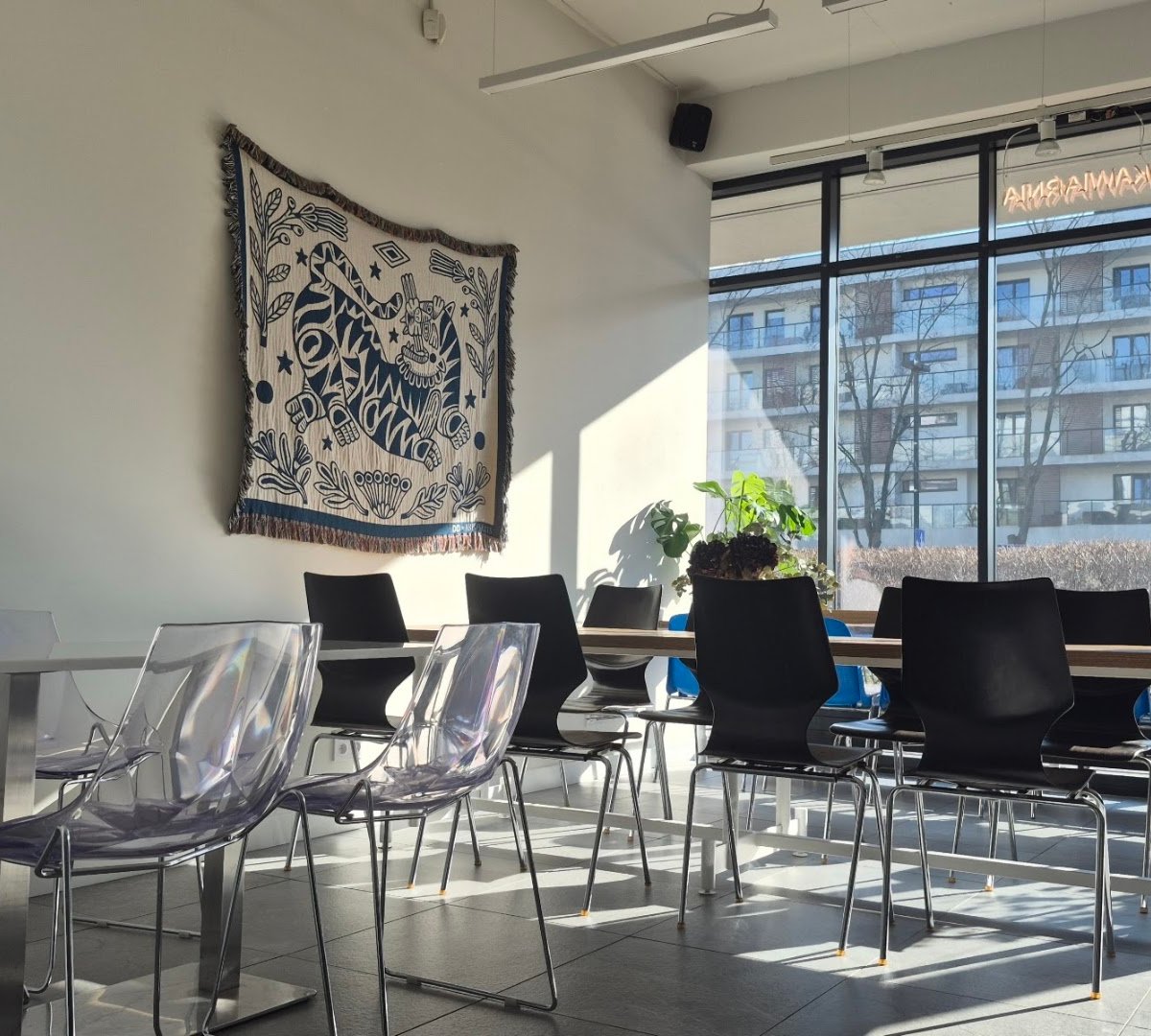 Interior of ASTRA Coffeebar, specialty coffee shop in Warsaw