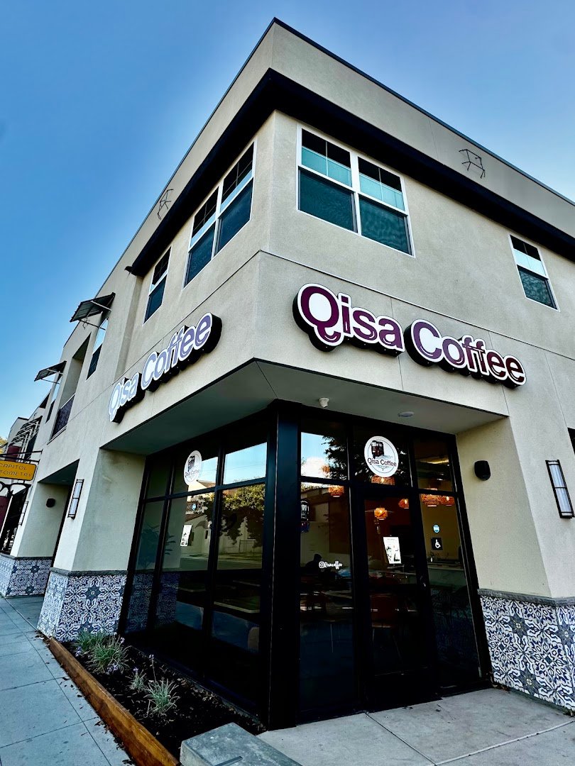 Storefront of Qisa Coffee, specialty coffee shop in Sacramento