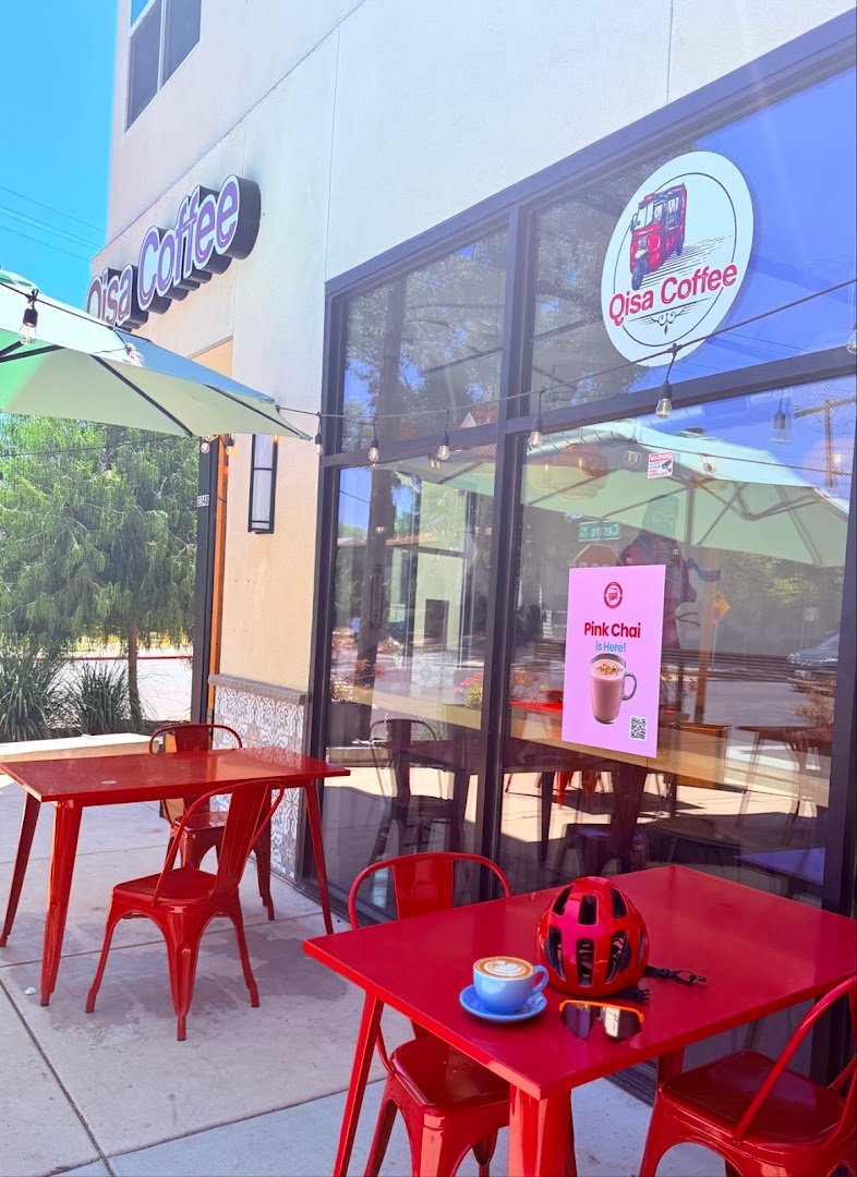 Storefront of Qisa Coffee, specialty coffee shop in Sacramento